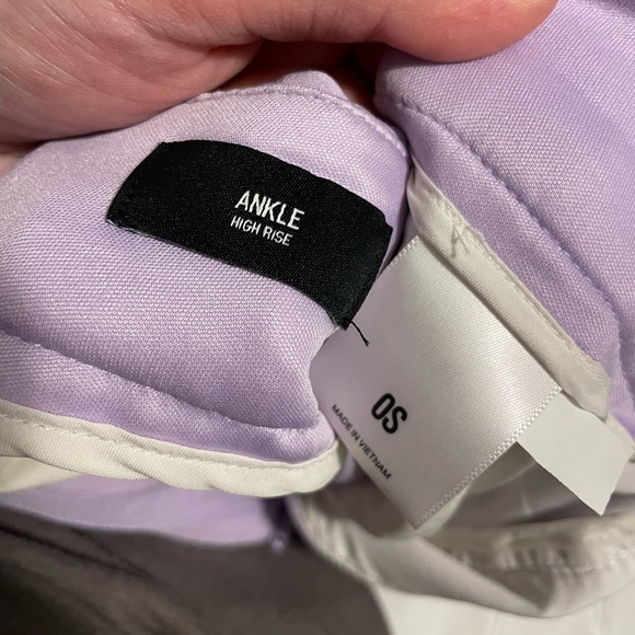 HIGH WAISTED PLEATED ANKLE PANT IN LIL AC PURPLE - Picture 7 of 7